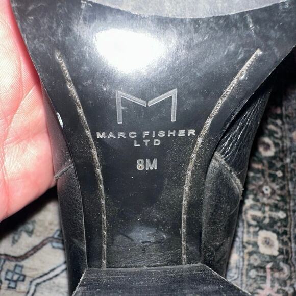MARC FISHER LTD ALVA POINTY TOE BOOTIE BLACK LEATHER SIZE 8 - Picture 4 of 4
